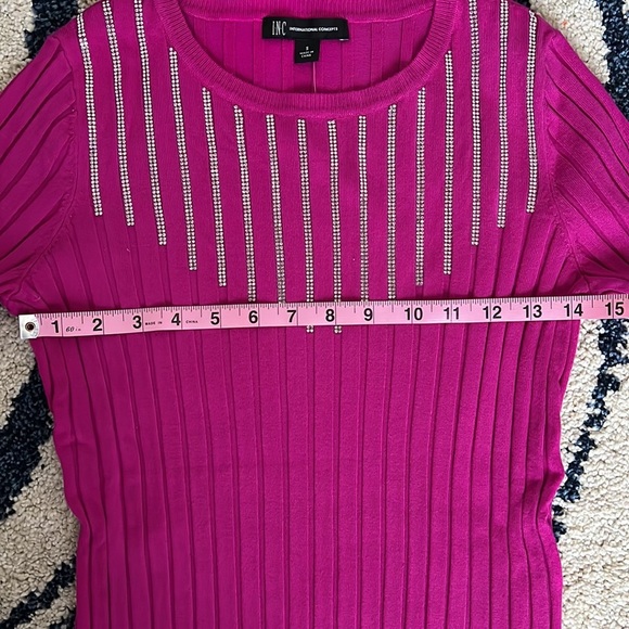 🆕 International Conceps, Rhinestone Sweater, Small - Picture 3 of 6